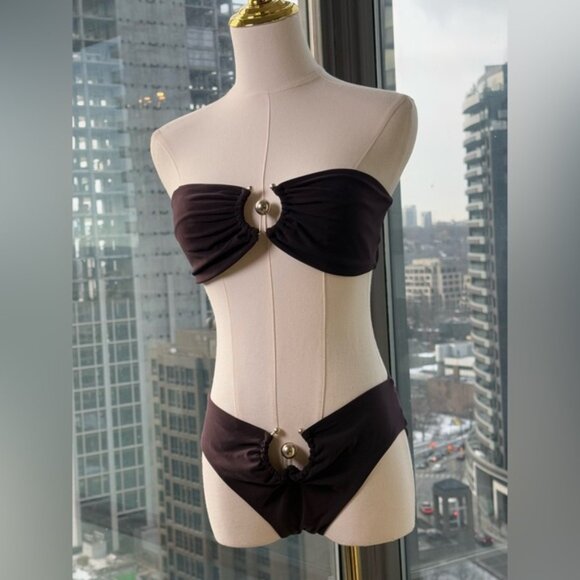 🆕 CHRISTOPHER ESBER 🧿 NWOT Brown Orbit Bikini Set - Sz AU 10 / US 6 - Picture 11 of 16
